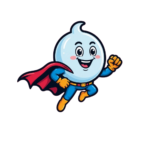 Laundry Express Bubble Hero Mascot